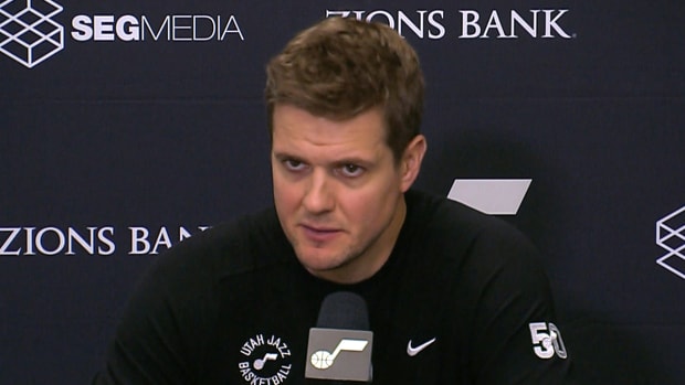Utah Jazz head coach Will Hardy after being blown out by Dallas Mavericks